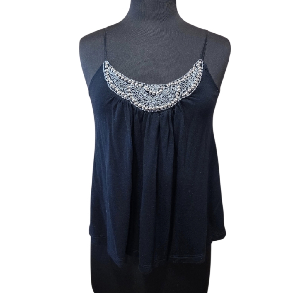 Vintage Y2K Candies XL Camisole Beaded Neckline Super Soft Tank Top Black